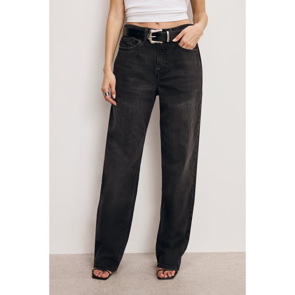 Good American Good '90s Relaxed Jeans Black348 Wash NWT Size 4 / 27 - Picture 3 of 11